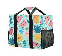 Mnsruu Summer Flamingo Sun borse della spesa riutilizzabili borse della spesa borse da cucina viaggio Tote Bag lavabile borsa da spiaggia