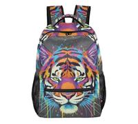 Mnsruu Tigers - Zaino da viaggio per computer portatile, leggero e resistente all'acqua, per ragazzi, ragazze e adulti, Acquerelli Tigri, S, Casual