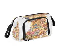 Mnsruu Un astuccio per matite a corpo intero con acquerelli di Retriever di grande capacità, astuccio portapenne per cancelleria, ufficio, organizer per ragazzi e ragazze, Un Acquerello di Retriever