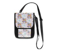 Mnsruu Сute - Portafoglio da viaggio con corgi gallesi di razza canina con cappello e sciarpa con fiocchi di neve su sfondo bianco. Portafoglio da viaggio porta passaporto porta carte di credito porta