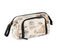 Mnsruu Vari gatti grande capacità astuccio portapenne astuccio matita scatola cancelleria ufficio organizzatore borsa per ragazzi ragazze, Vari gatti, Taglia unica, alla moda