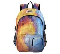 Mnsruu Water Fire Flames Zaino scolastico con scomparto per laptop, grande borsa per la scuola per ragazze e ragazzi, zaino da viaggio 17,5 per scuola, casual, università, lavoro