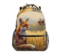 Mnsruu Wheat Robin and Fox - Zaino per bambini, per la scuola, per ragazzi e ragazze, casual, per viaggi, sport
