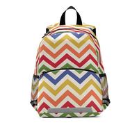 Mnsruu Zainetto per bambini con motivo a zigzag arcobaleno, per la scuola materna, per la scuola materna, da viaggio, asilo, asilo