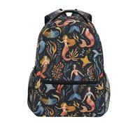 Mnsruu Zaino con motivo sirenette e alghe per studenti, ragazzi e ragazze, zaino da scuola per bambini, zaino da viaggio casual