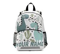 Mnsruu Zaino con nome personalizzato, zaino per bambini per ragazzi e ragazze dinosauro zaino per asilo nido asilo asilo nido borsa da viaggio, Multicolore, M
