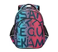 Mnsruu Zaino con parole inglesi per ragazze scuola materna scuola elementare bookbag leggero per bambini, piccolo, Parole inglesi, S, Zainetto