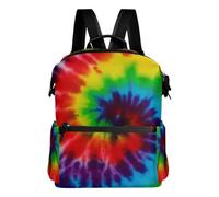 Mnsruu Zaino da donna con motivo a di colore arcobaleno Tie Dye Swirl PU moda antifurto borsa per ragazze zaino scuola viaggio casual zaino leggero borsa a tracolla, #01, Etichettalia unica