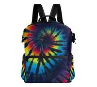 Mnsruu Zaino da donna con motivo arcobaleno scuro con motivo a tie dye, alla moda, in poliuretano, antifurto, per ragazze, scuola, viaggi, casual, leggero, borsa a tracolla, #01, Etichettalia
