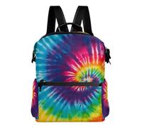 Mnsruu Zaino da donna con motivo astratto e arcobaleno con motivo a arcobaleno Tie Dye PU moda antifurto borsa da scuola per ragazze zaino da viaggio casual borsa a tracolla leggera, #01,