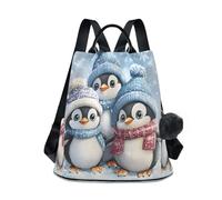 Mnsruu Zaino da donna con tre pinguini, alla moda, antifurto, per viaggi, scuola, zaino a tracolla