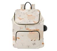 Mnsruu Zaino da donna trapuntato, da donna, con simpatiche pecore, borsa da viaggio per laptop, con tracolla per bagagli e tasche nascoste, leggero, casual, lavoro, università (29 × 17 × 36 cm)