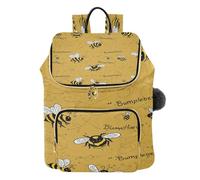Mnsruu Zaino da donna trapuntato, trapuntato, estivo, con api calabrone, borsa da viaggio per computer portatile, con tracolla e tasche nascoste, leggero, casual, lavoro, università (29 × 17 × 36 cm)