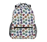 Mnsruu Zaino da scuola con cuore leopardato per computer portatile, tablet, borsa da viaggio per studenti universitari e adolescenti