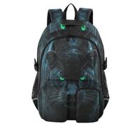 Mnsruu Zaino da scuola con pantera con occhi verdi, con scomparto per laptop, grande borsa per la scuola per ragazze e ragazzi, zaino da viaggio 17,5 per scuola, casual, università, lavoro