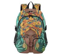 Mnsruu Zaino da scuola di bellezza con donna africana, con scomparto per laptop, grande borsa per la scuola per ragazze e ragazzi, zaino da viaggio 17,5 per scuola, casual, università, lavoro