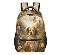 Mnsruu Zaino da viaggio per computer portatile, con cane in bellissimo giardino, leggero e resistente all'acqua, zaino per la scuola per ragazzi, ragazze e adulti, Cane nel bel giardino, S, Casual