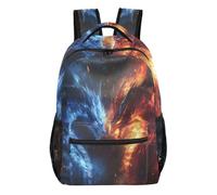 Mnsruu Zaino da viaggio per computer portatile, con draghi rossi e blu, leggero e resistente all'acqua, zaino per la scuola per adolescenti, ragazzi, ragazze e adulti, Draghi rossi e blu, S, Casual