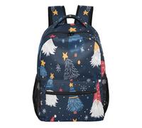 Mnsruu Zaino da viaggio per computer portatile, con gnomo e stelle, colore blu navy, leggero e resistente all'acqua, per ragazzi, ragazze e adulti, Gnome Stars Navy, S, Casual