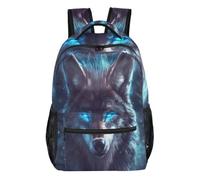 Mnsruu Zaino da viaggio per computer portatile, con lupo dagli occhi blu, leggero e resistente all'acqua, zaino per la scuola per ragazzi, ragazze e adulti, Lupo dagli occhi azzurri, M, Casual