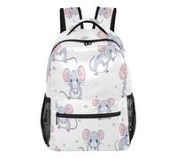 Mnsruu Zaino da viaggio per computer portatile, con simpatico mouse con pois, leggero e resistente all'acqua, zaino per la scuola per ragazzi, ragazze e adulti, Simpatico topolino con pois, S, Casual