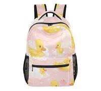 Mnsruu Zaino da viaggio per computer portatile, motivo piccola anatra gialla e nuvola, leggero e resistente all'acqua, zaino per la scuola per ragazzi, ragazze e adulti, Motivo a nuvola di anatra