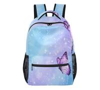 Mnsruu Zaino da viaggio per computer portatile, zaino magico con farfalle, leggero e resistente all'acqua, zaino per la scuola per ragazzi, ragazze e adulti, Farfalla magica, S, Casual