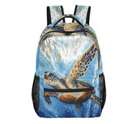 Mnsruu Zaino da viaggio per computer portatile, zaino per la scuola con tartarughe marine nel mare, leggero e resistente all'acqua, per ragazzi, ragazze e adulti, Tartarughe marine nel mare, S, Casual