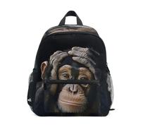 Mnsruu Zaino per bambini per ragazze e ragazzi con testa che abbraccia gorilla, borsa per asilo nido leggero, 37 x 31 x 6 cm, Gorilla che abbraccia la testa, M, Casual