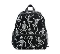 Mnsruu Zaino per bambini per ragazze e ragazzi, scheletri che ballano a una festa, borsa per asilo nido leggero, zaino asilo nido, 37 x 31 x 6 cm, Scheletri che ballano a una festa, S, Casual
