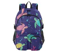 Mnsruu Zaino per la scuola con tartarughe marine e alghe con scomparto per laptop, grande borsa per la scuola per ragazze e ragazzi, zaino da viaggio 17,5 per scuola, casual, università, lavoro