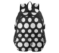 Mnsruu Zaino scolastico a pois bianchi con scomparto per laptop, grande borsa per la scuola per ragazze e ragazzi, zaino da viaggio 17,5 per scuola, casual, università, lavoro