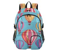 Mnsruu Zaino scolastico blu con mongolfiera arcobaleno con scomparto per laptop, grande borsa per la scuola per adolescenti ragazze ragazzi, zaino da viaggio 17,5 per scuola zaino casual universitario