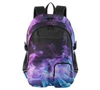 Mnsruu Zaino scolastico blu viola con scomparto per computer portatile, grande borsa per la scuola per ragazze e ragazzi, zaino da viaggio 17,5 per scuola, casual, università, lavoro