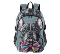 Mnsruu Zaino scolastico Bulldog con scomparto per laptop, grande borsa per la scuola per ragazze e ragazzi, zaino da viaggio 17,5 per scuola, casual, università, lavoro