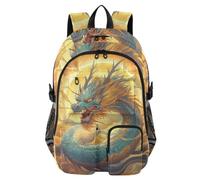 Mnsruu Zaino scolastico con drago verde tra le nuvole con scomparto per laptop, grande borsa per la scuola per adolescenti ragazze ragazzi, zaino da viaggio per scuola zaino casual universitario