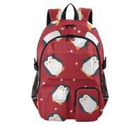 Mnsruu Zaino scolastico con grazioso motivo pinguino con scomparto per laptop, grande borsa per la scuola per ragazze e ragazzi, zaino da viaggio 17,5 per scuola, casual, università, lavoro