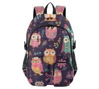Mnsruu Zaino scolastico con gufo con scomparto per laptop, grande borsa per la scuola per ragazze e ragazzi, zaino da viaggio 17,5 per scuola, casual, università, lavoro
