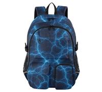 Mnsruu Zaino scolastico con illuminazione blu con scomparto per laptop, grande borsa per la scuola per ragazze e ragazzi, zaino da viaggio 17,5 per scuola, casual, università, lavoro
