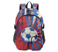 Mnsruu Zaino scolastico con motivo calcio aura, con scomparto per laptop, grande borsa per la scuola per ragazze e ragazzi, zaino da viaggio 17,5 per scuola, casual, università, lavoro
