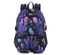Mnsruu Zaino scolastico con motivo corallo e cristalli con scomparto per laptop, grande borsa per la scuola per ragazze e ragazzi, zaino da viaggio per scuola zaino casual universitario lavoro