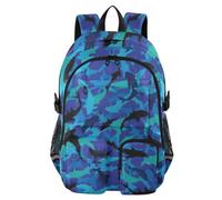 Mnsruu Zaino scolastico con motivo squalo con scomparto per laptop, grande borsa per la scuola per ragazze e ragazzi, zaino da viaggio 17,5 per scuola, casual, università, lavoro