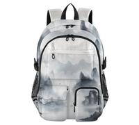 Mnsruu Zaino scolastico con paesaggio di montagna con scomparto per laptop, grande borsa per la scuola per ragazze e ragazzi, zaino da viaggio 17,5 per scuola zaino casual universitario lavoro