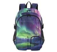 Mnsruu Zaino scolastico con scena notturna della Via Lattea, con scomparto per laptop, grande borsa per la scuola per adolescenti, ragazze, ragazzi, zaino da viaggio per scuola, casual, università