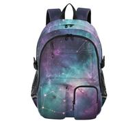 Mnsruu Zaino scolastico con stampa Galaxy Night con scomparto per laptop, grande borsa per la scuola per ragazze e ragazzi, zaino da viaggio 17,5 per scuola, casual, università, lavoro