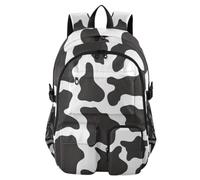 Mnsruu Zaino scolastico con stampa mucca bianca e nera con scomparto per laptop, grande borsa per la scuola per ragazze e ragazzi, zaino da viaggio per scuola zaino casual universitario lavoro