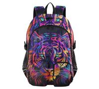 Mnsruu Zaino scolastico con tigre ad acquerello, con scomparto per laptop, grande borsa per la scuola per ragazze e ragazzi, zaino da viaggio 17,5 per scuola, casual, università, lavoro