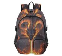 Mnsruu Zaino scolastico Fierce Dragon con scomparto per laptop, grande borsa per la scuola per ragazze e ragazzi, zaino da viaggio 17,5 per scuola, casual, università, lavoro