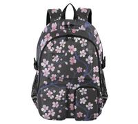 Mnsruu Zaino scolastico viola con fiori di ciliegio con scomparto per laptop, grande borsa per la scuola per adolescenti ragazze ragazzi, zaino da viaggio 17,5 per scuola zaino casual universitario