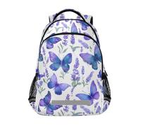 Mnsruu Zaino scolastico viola farfalla lavanda per ragazzi ragazze scuola media scuola elementare bookbags scuola borsa scuola